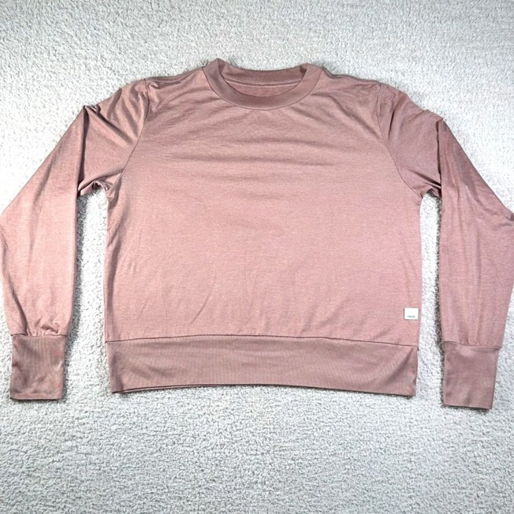 Vuori Womens Daydream Crew Size Medium Crop Light Pink Comfy Performance Active